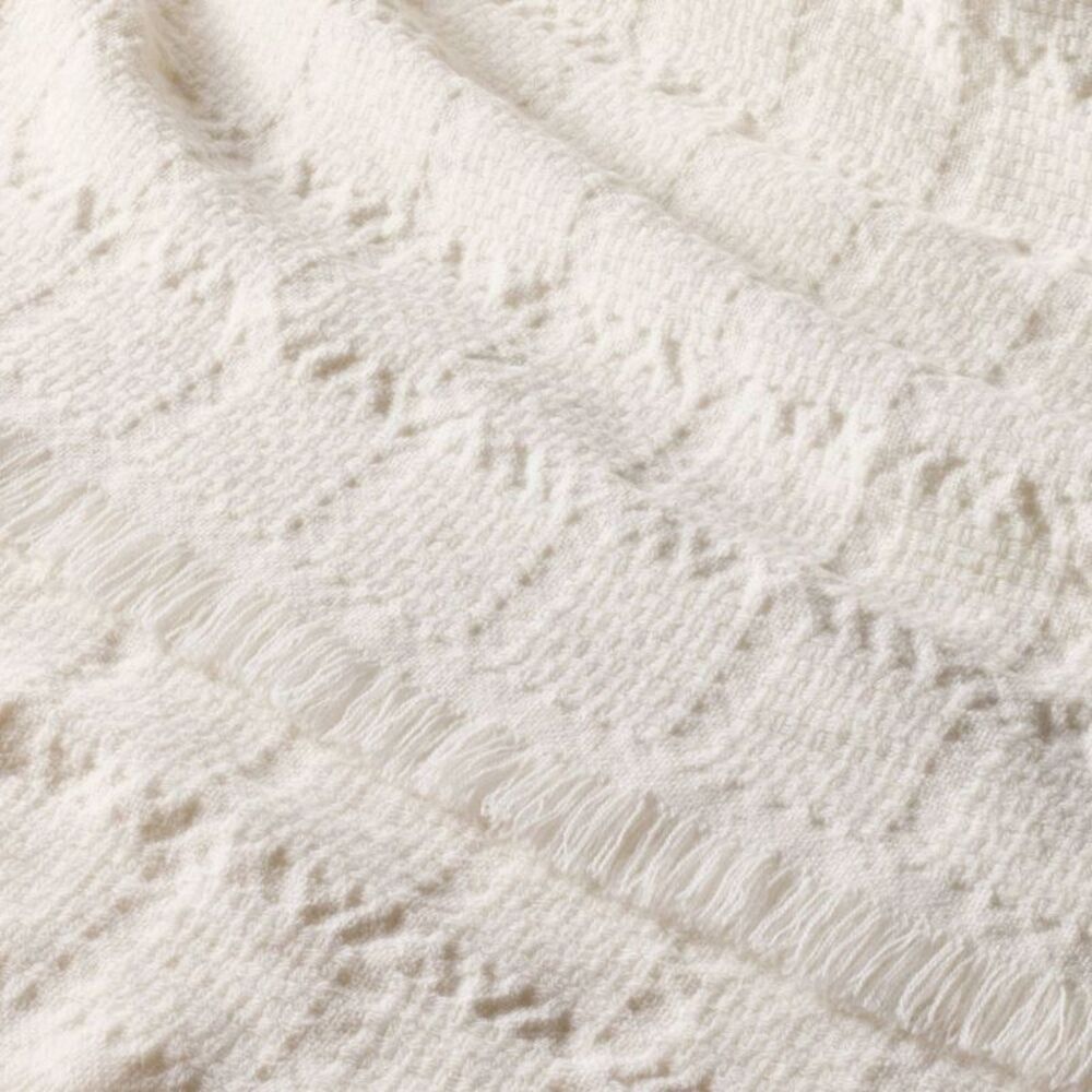 Woven Grid Throw Blanket Sour Cream - Hearth & Han Cream - Picture 3 of 3